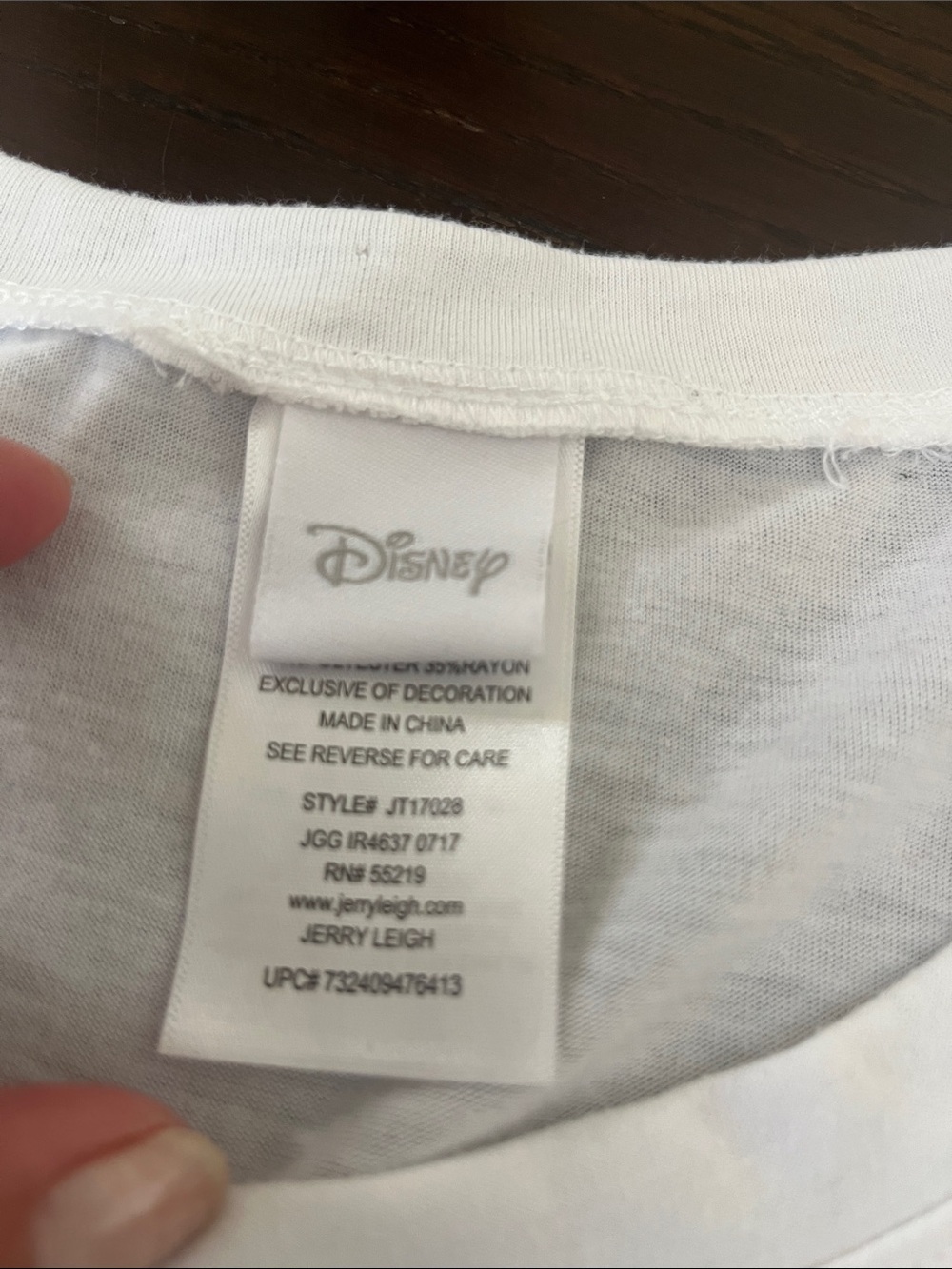 Disney White Short Sleeve Tee with Black Mickey Skeleton Print - Picture 2 of 3